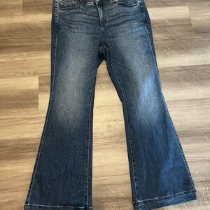 Torrid Dark Blue rhinestone Flare Jeans